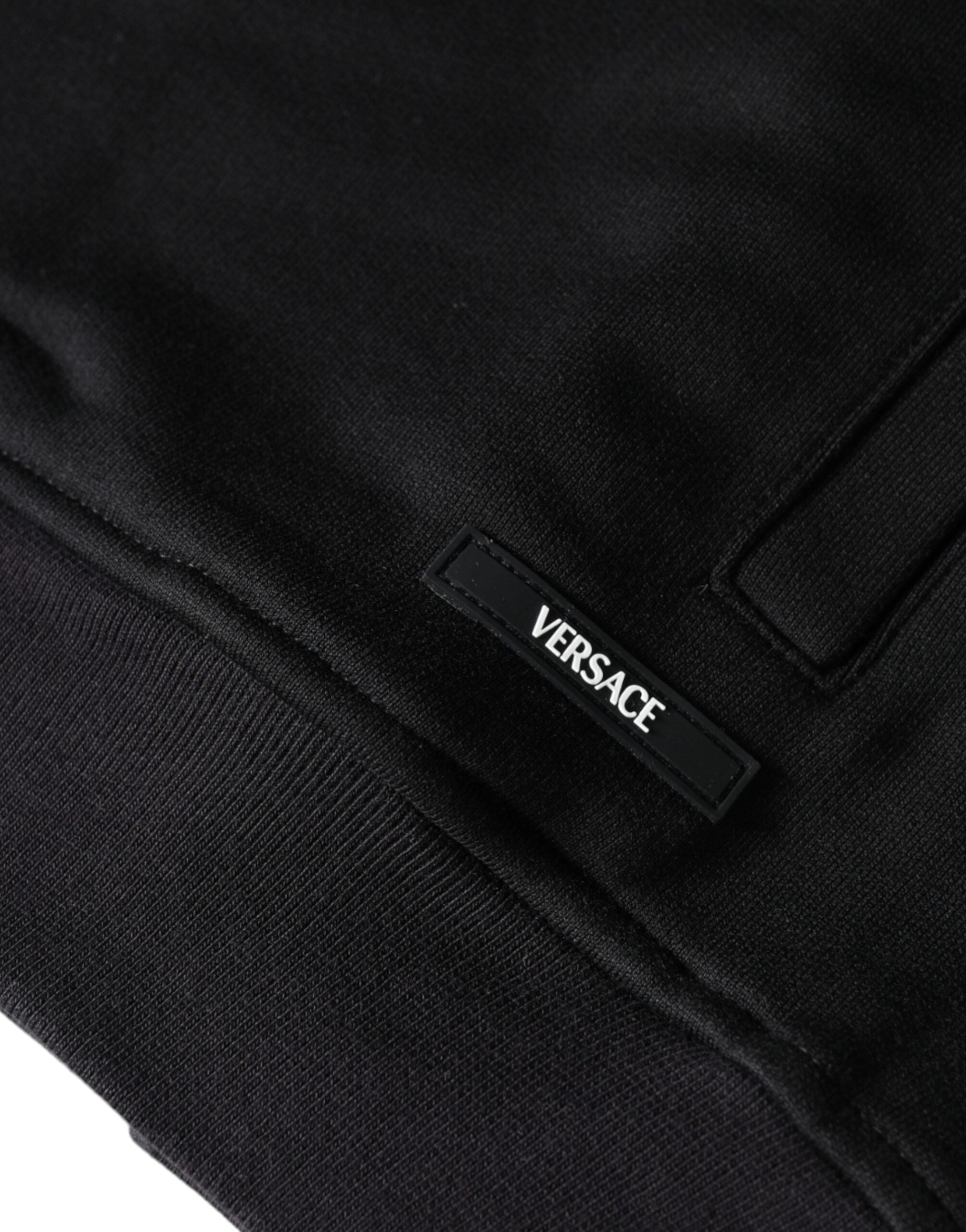 Versace – Baroque Print Full Zip Hoodie Black & Gold