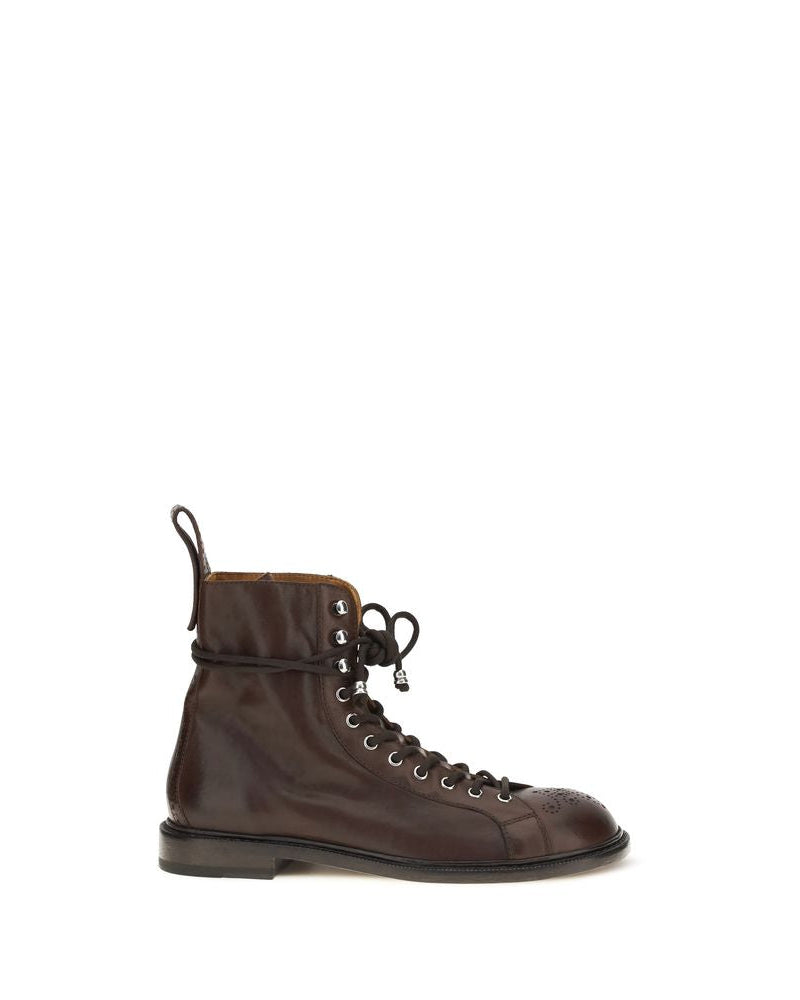 Versace – Billy Leather Ankle Boots Brown