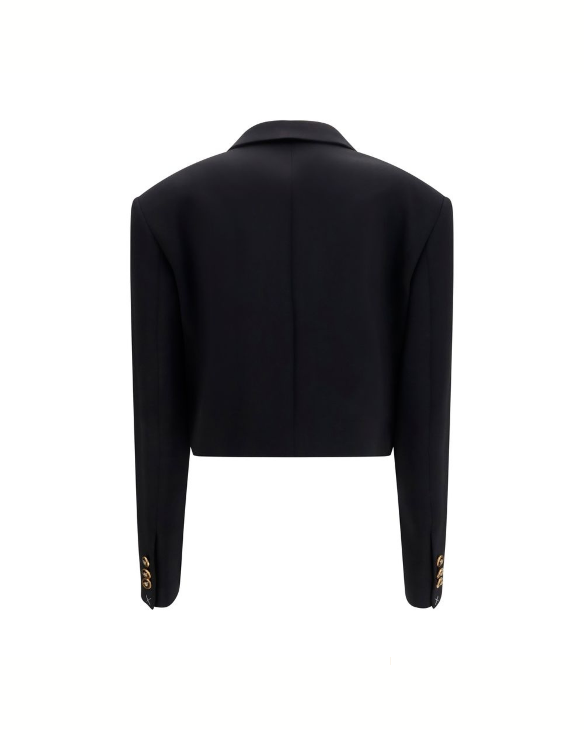 Versace – Blazer Crop in Lana Merino con Dettagli Medusa