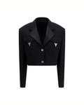 Versace – Blazer Crop in Lana Merino con Dettagli Medusa