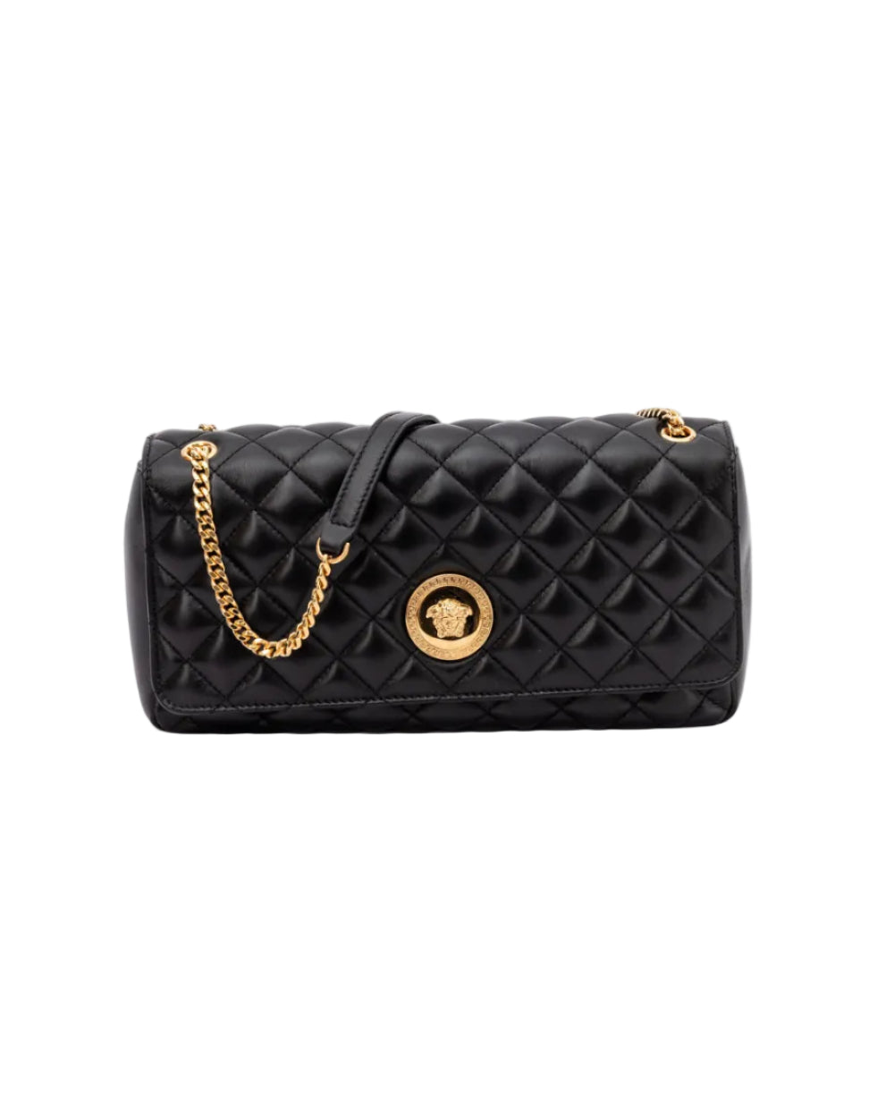 Versace – Quilted Lambskin Chain Shoulder Bag Black Medusa