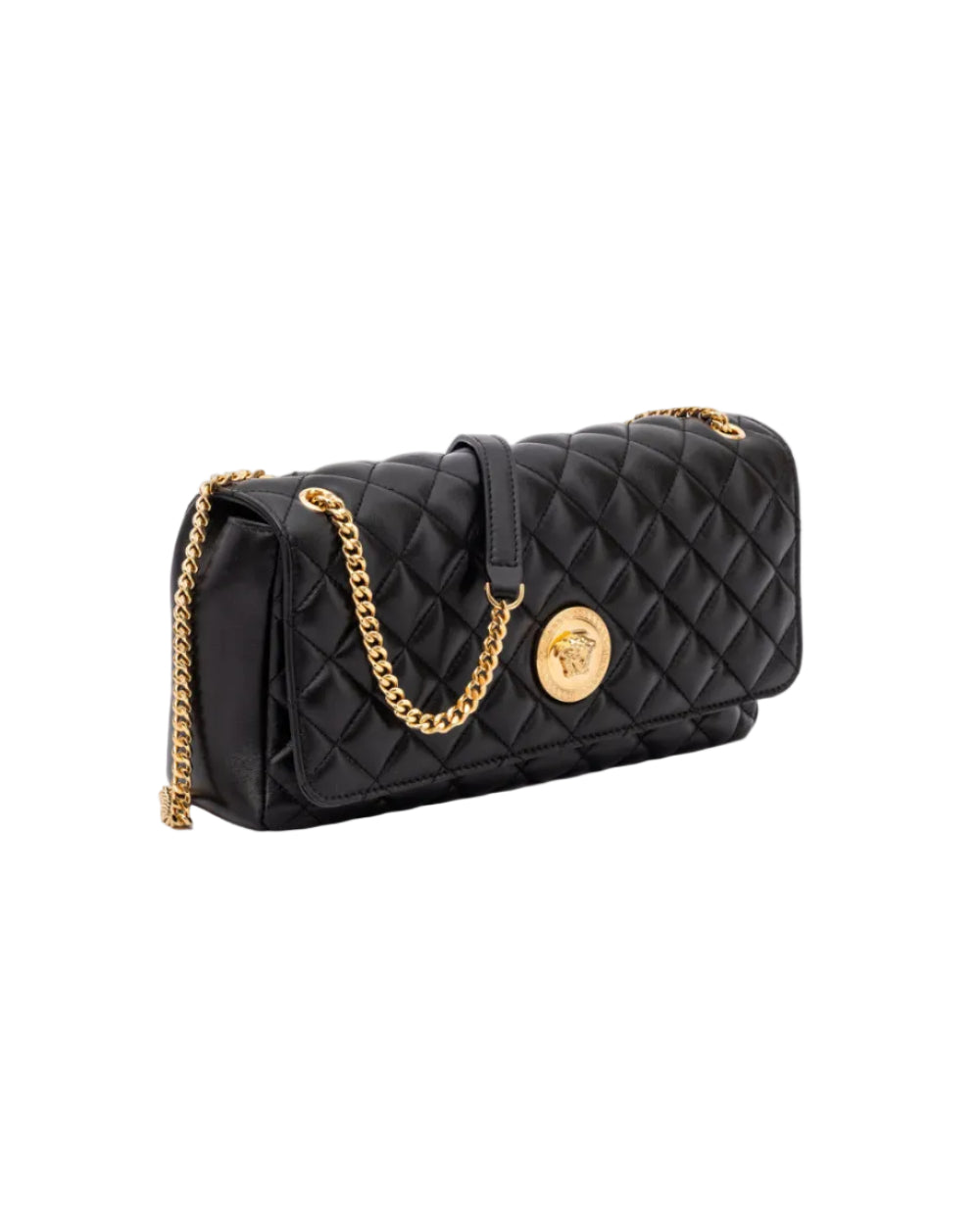 Versace – Quilted Lambskin Chain Shoulder Bag Black Medusa