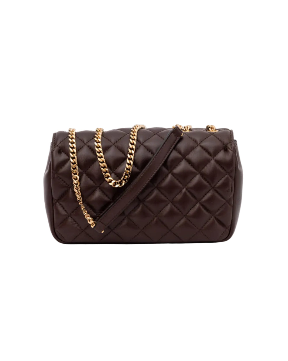 Versace – Quilted Lambskin Chain Shoulder Bag Brown Medusa