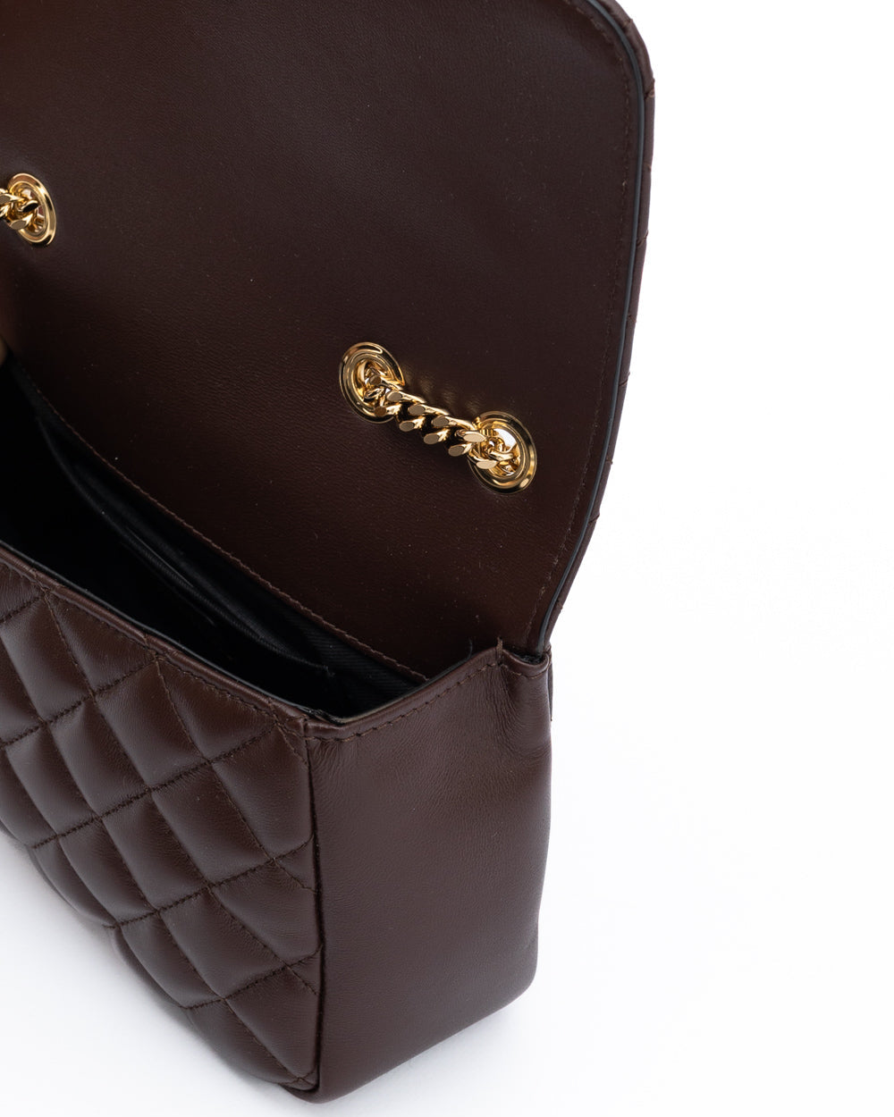 Versace – Quilted Lambskin Chain Shoulder Bag Brown Medusa