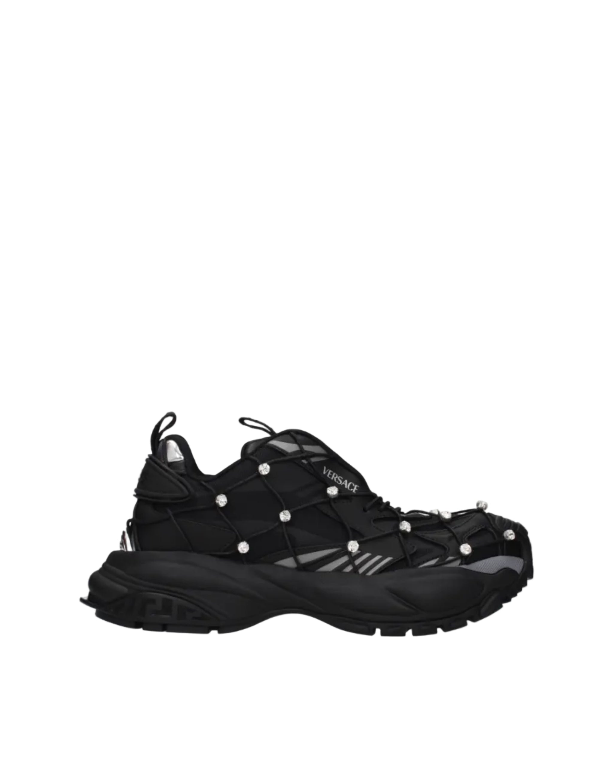 Versace – Crystal Rhinestone Sneakers Black