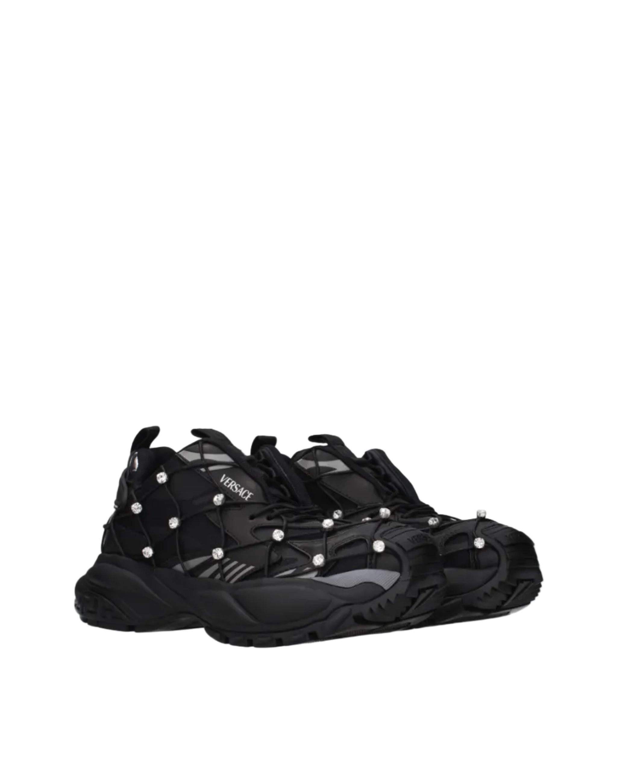 Versace – Crystal Rhinestone Sneakers Black