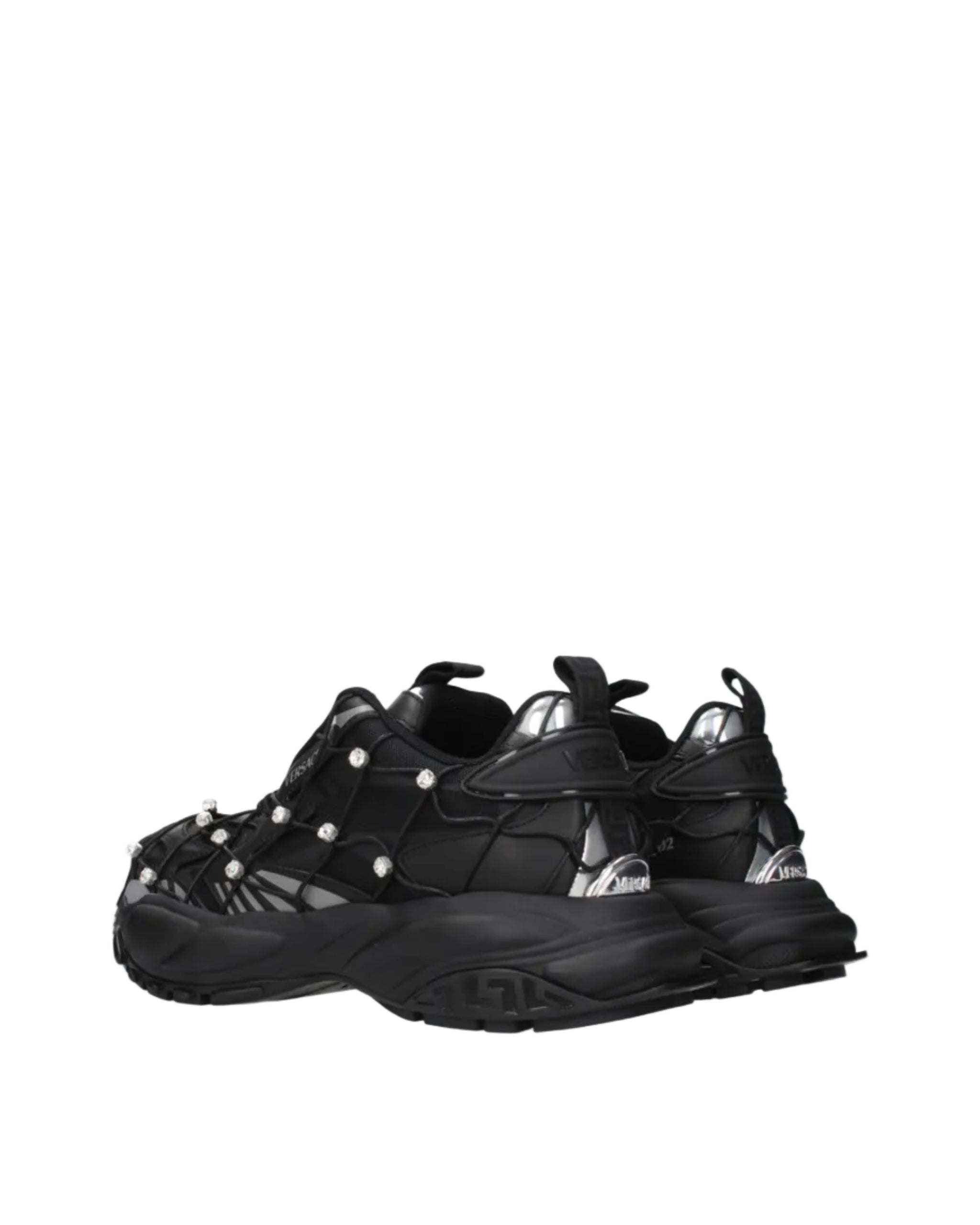 Versace – Crystal Rhinestone Sneakers Black