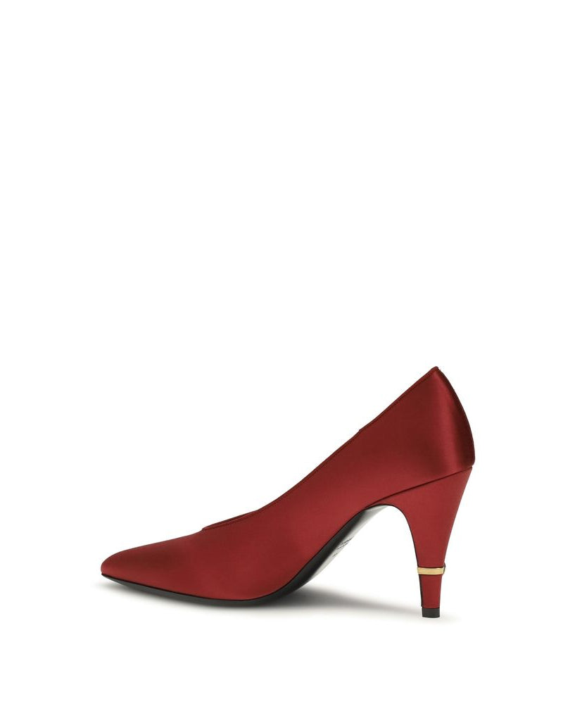 Versace – Gianni Satin Pumps with Medusa Detail Red