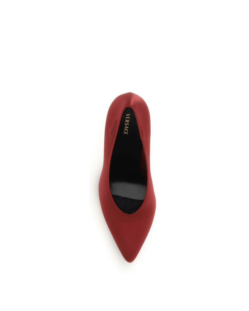 Versace – Gianni Satin Pumps with Medusa Detail Red