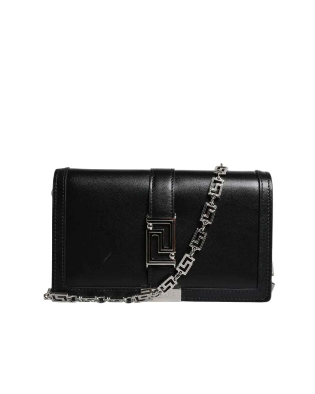 Versace – Greca Chain Leather Crossbody Bag Black