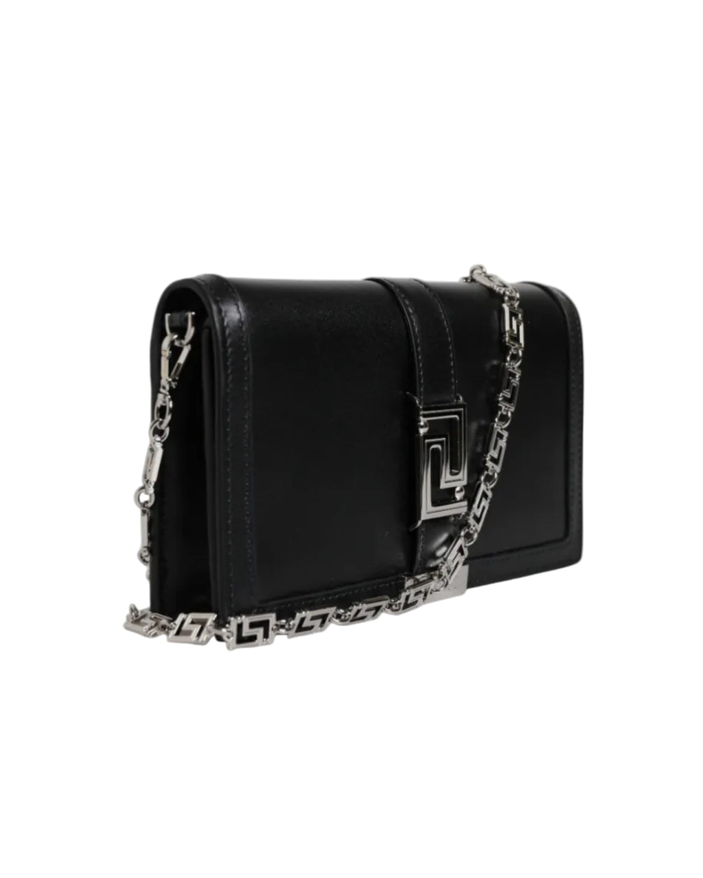 Versace – Greca Chain Leather Crossbody Bag Black