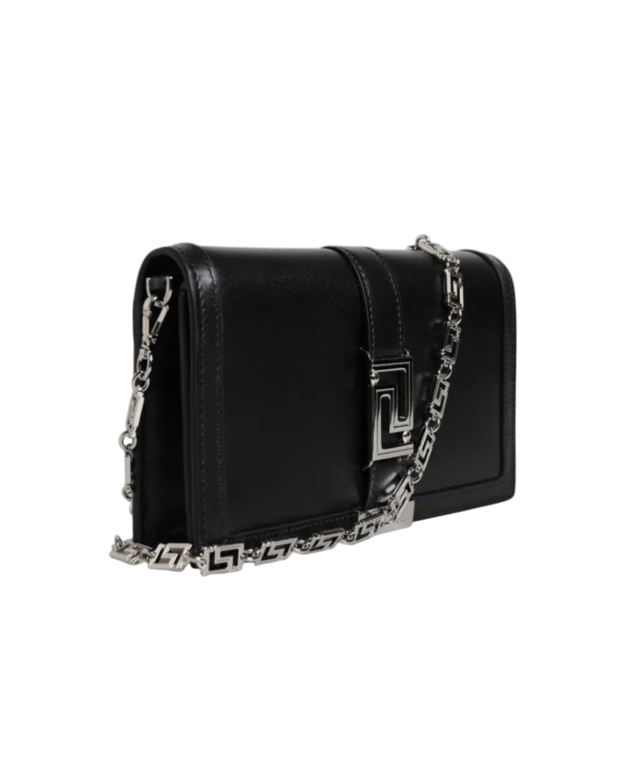 Versace – Greca Chain Leather Crossbody Bag Black
