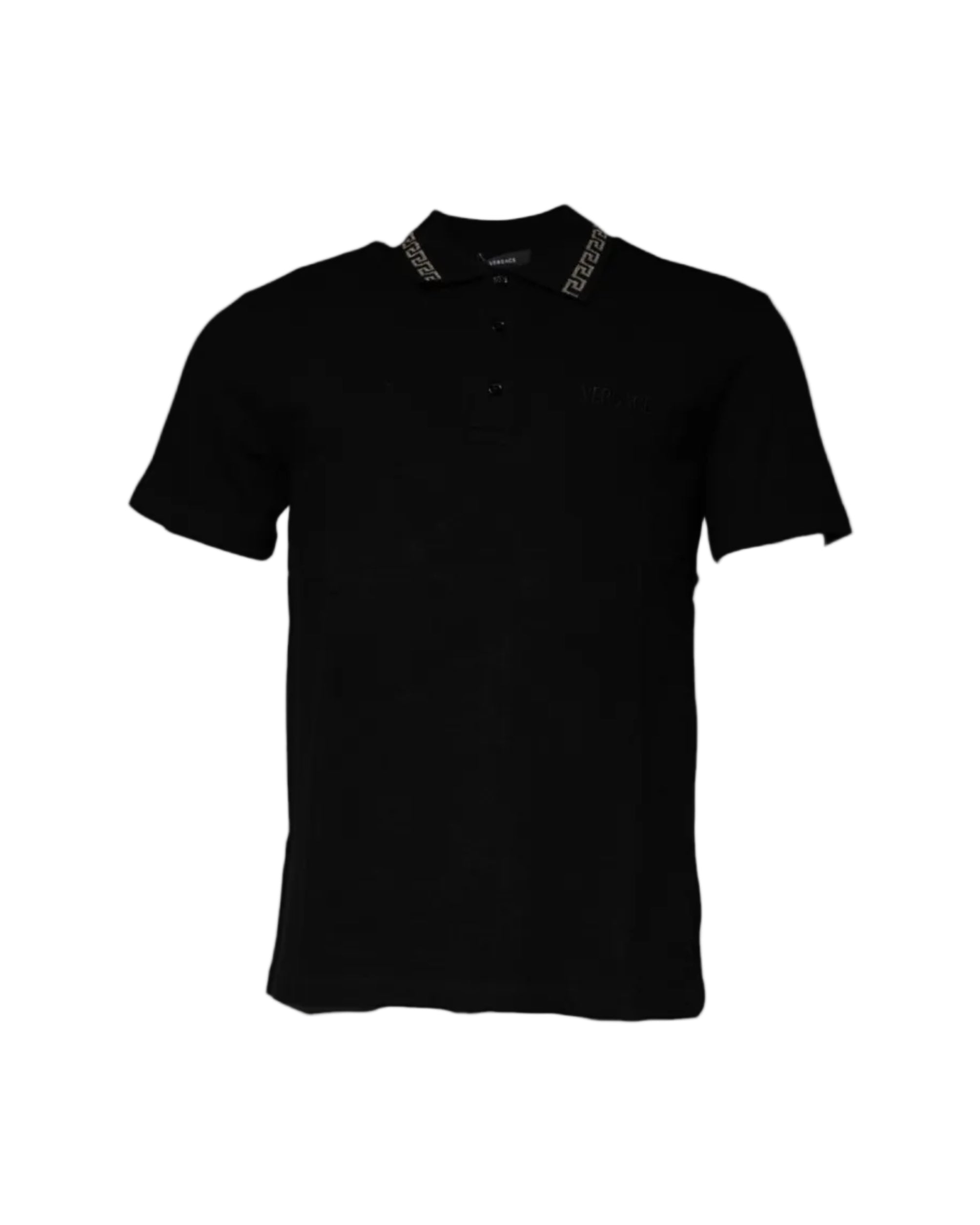 Versace – Greca Collar Polo Shirt Black