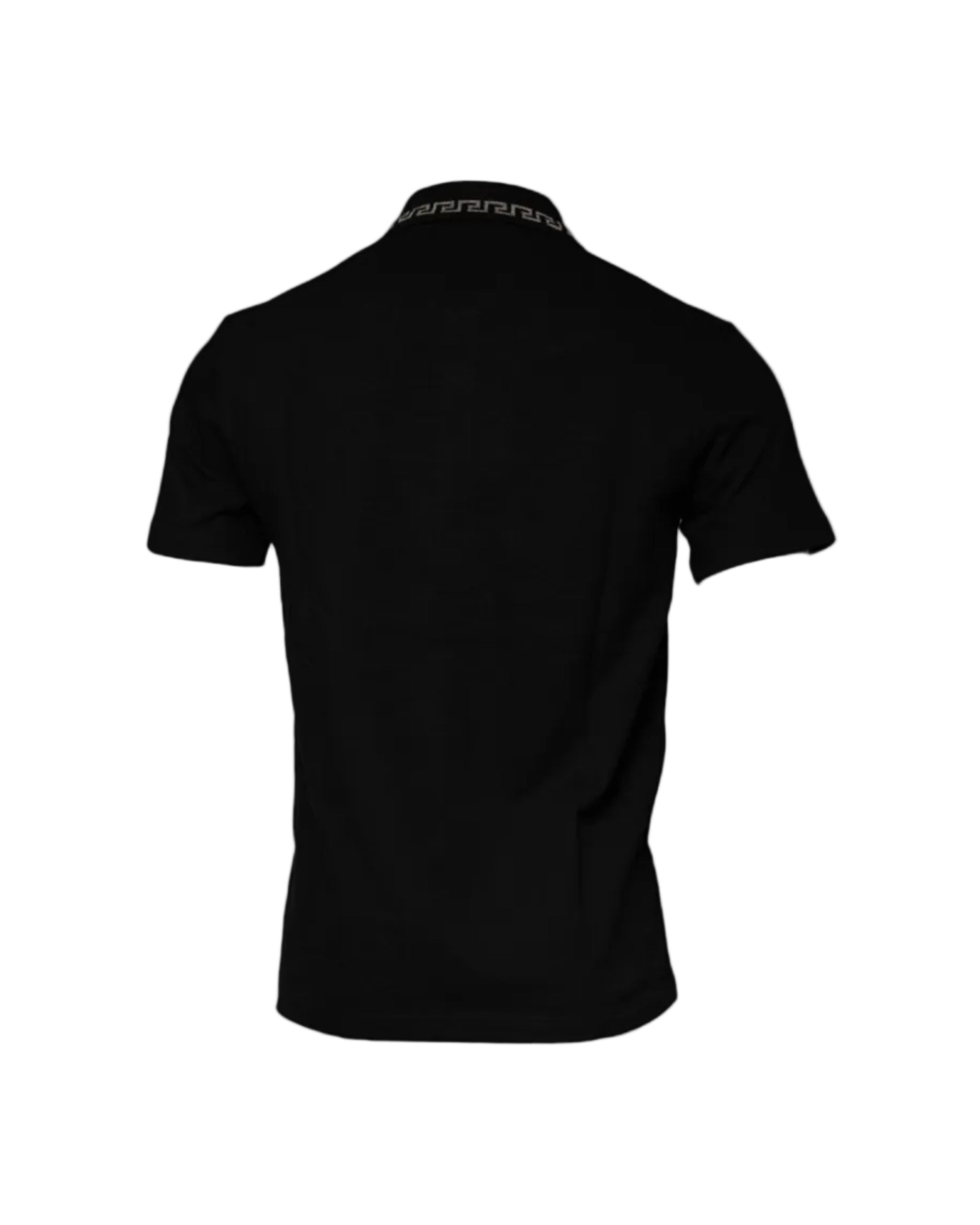 Versace – Greca Collar Polo Shirt Black