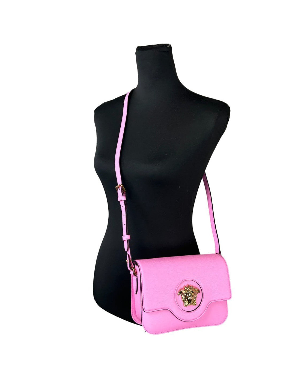 Versace – La Medusa Leather Crossbody Bag Pink