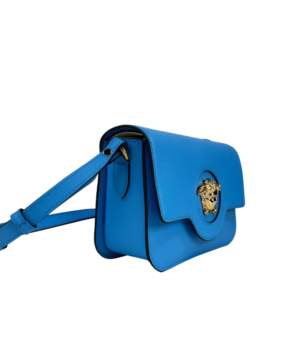 Versace – La Medusa Leather Shoulder Bag Blue