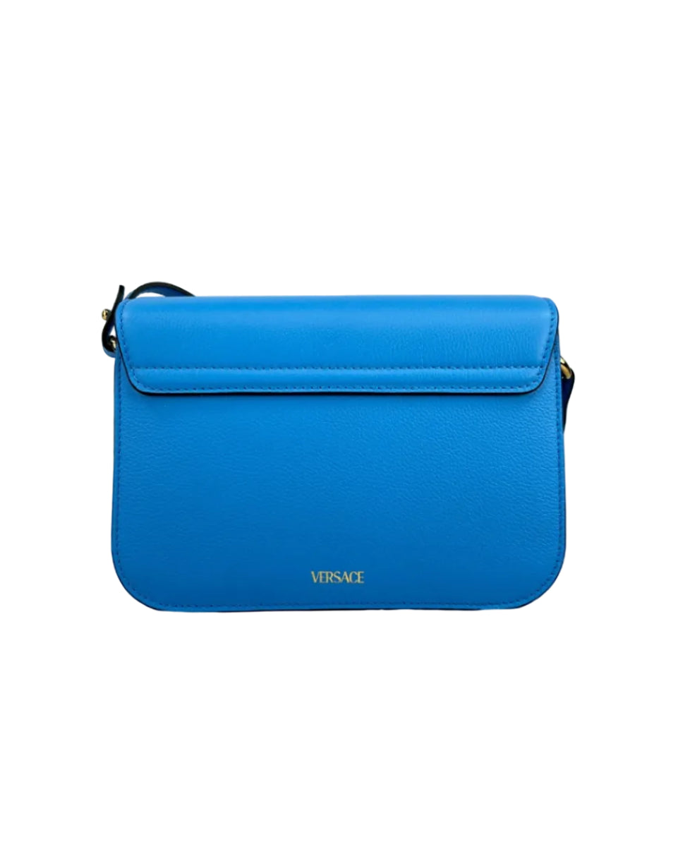 Versace – La Medusa Leather Shoulder Bag Blue