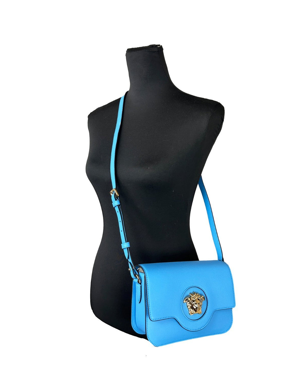 Versace – La Medusa Leather Shoulder Bag Blue