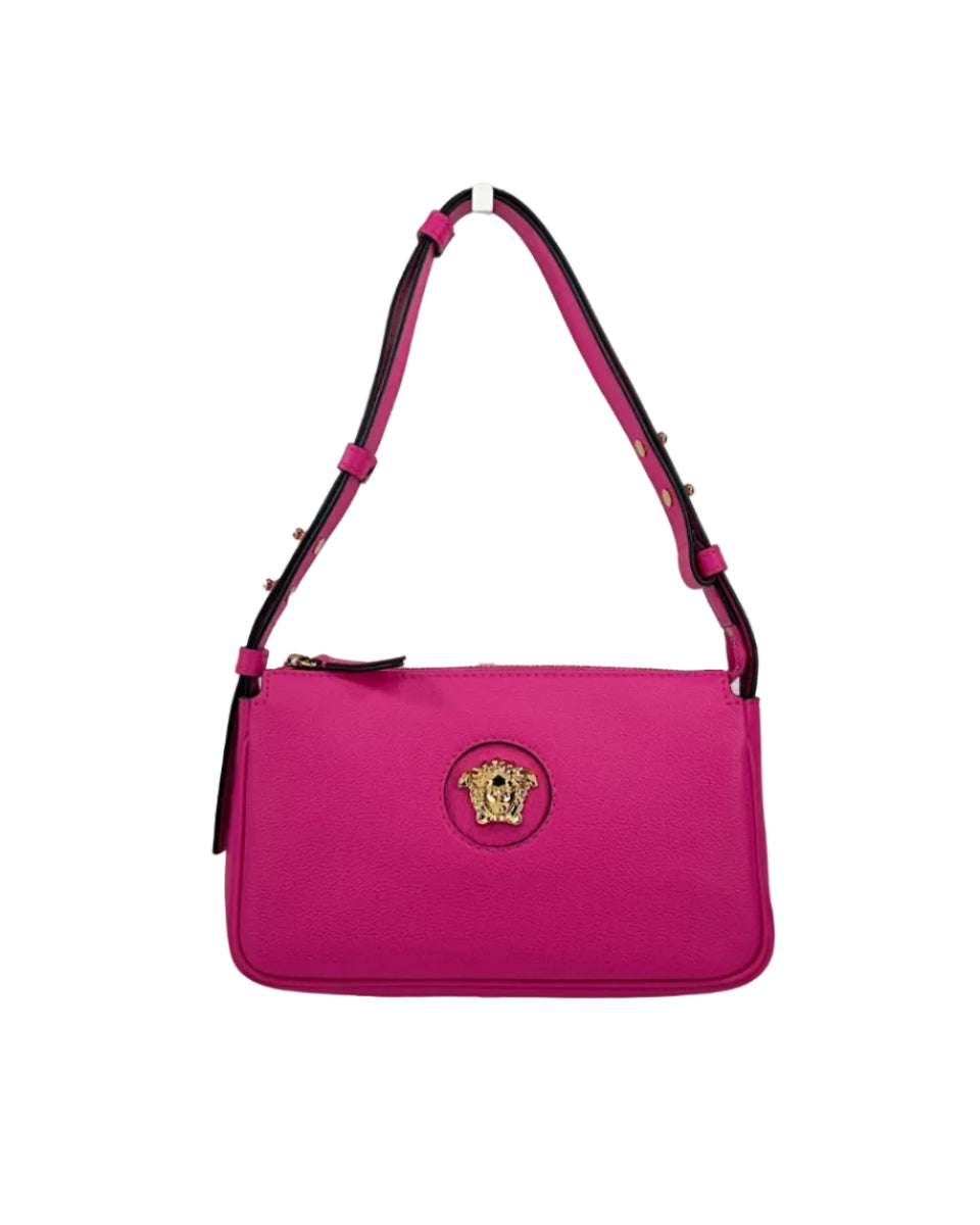 Versace – La Medusa Leather Shoulder Bag Fuchsia