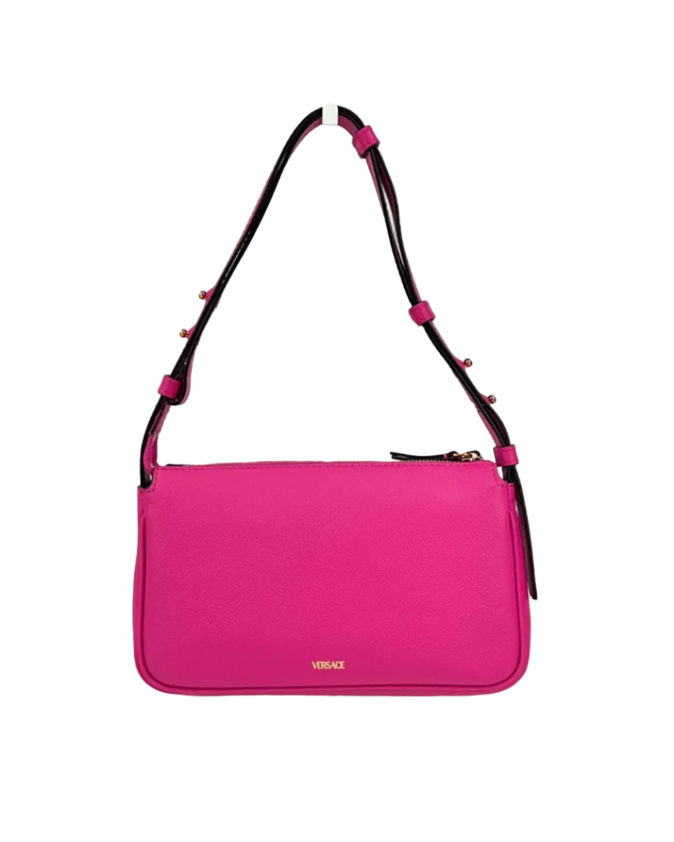 Versace – La Medusa Leather Shoulder Bag Fuchsia