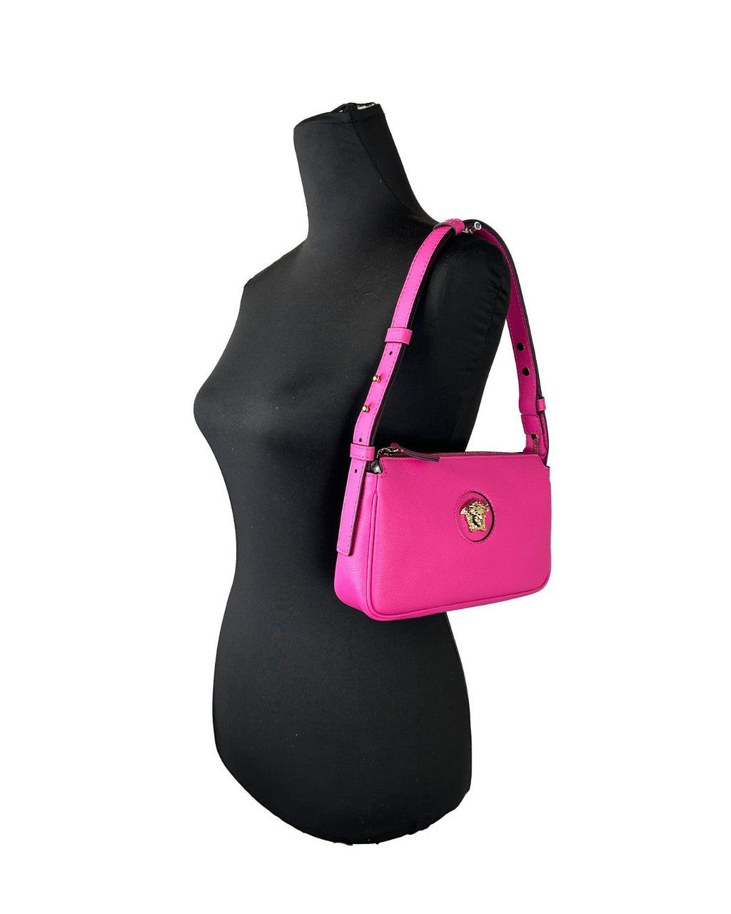 Versace – La Medusa Leather Shoulder Bag Fuchsia