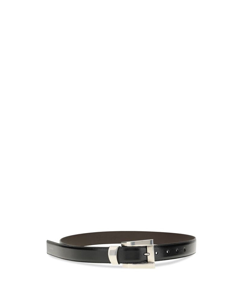 Versace – Leather Belt with Palladium Buckle