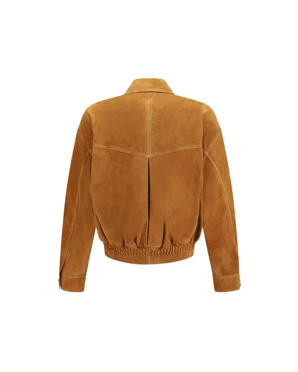 Versace Leather Button Jacket in Pelle Scamosciata Marrone