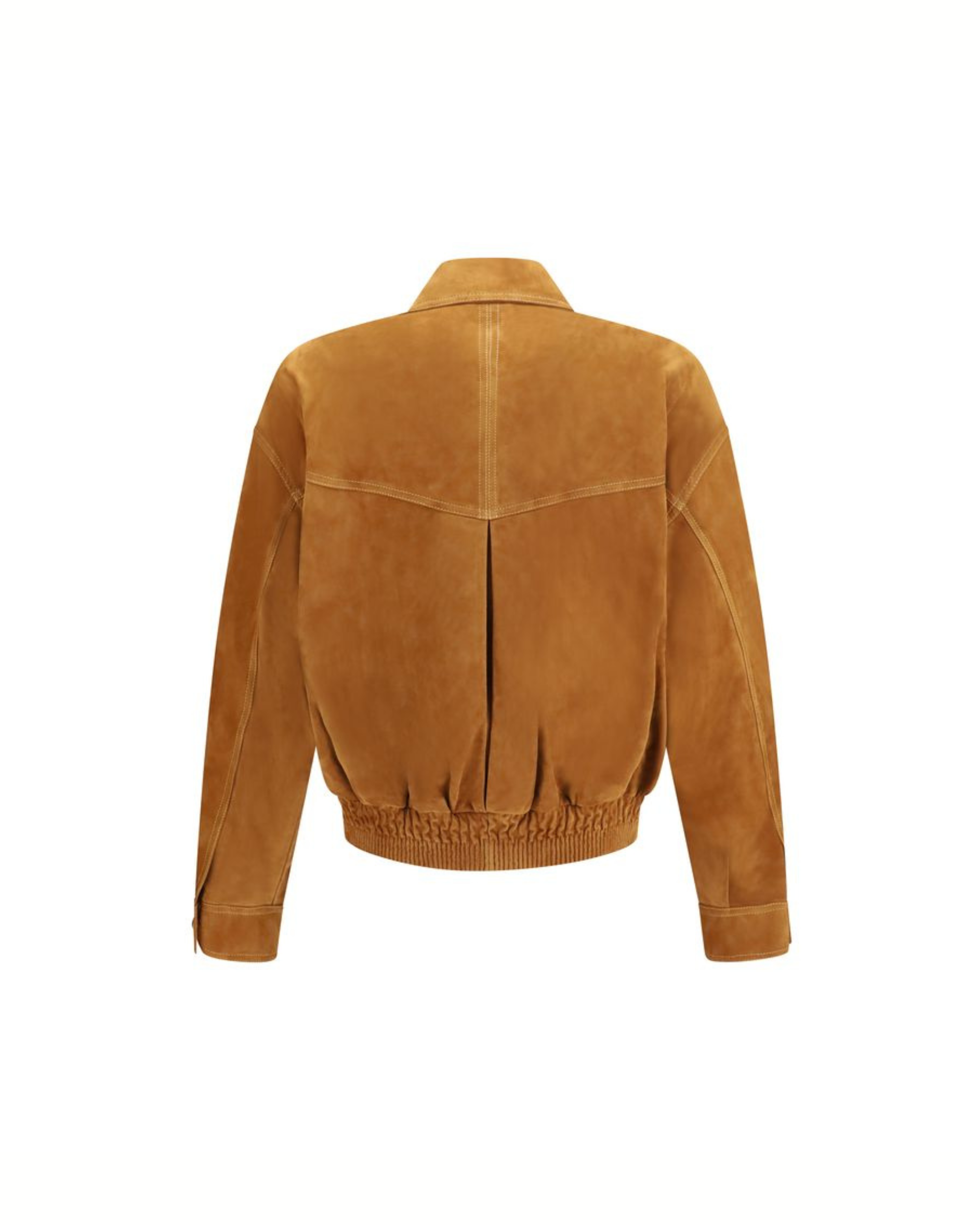 Versace Leather Button Jacket in Pelle Scamosciata Marrone