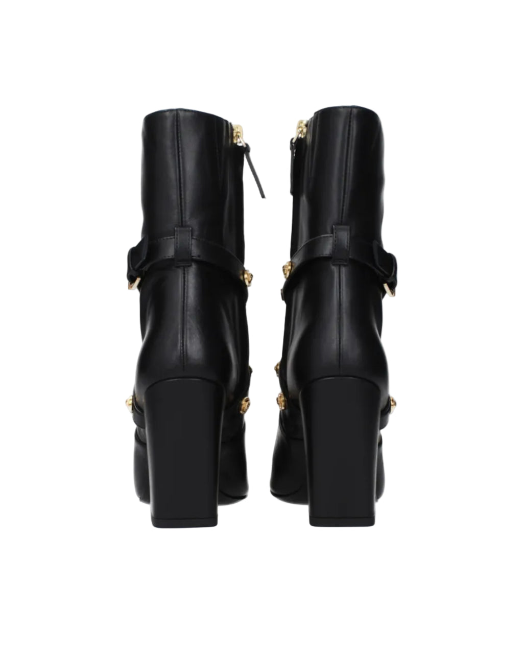 Versace – Leather High Heel Ankle Boots Black