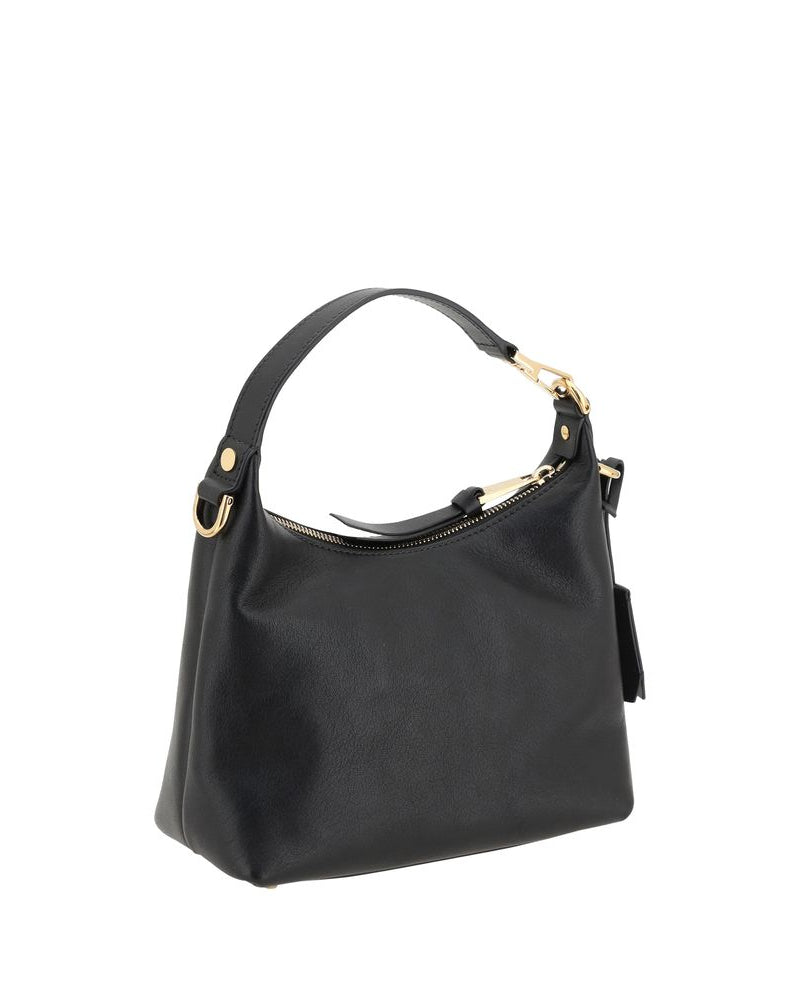 Versace – Leather Hobo Handbag Black