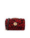 Versace – Leopard Quilted Chain Shoulder Bag Red