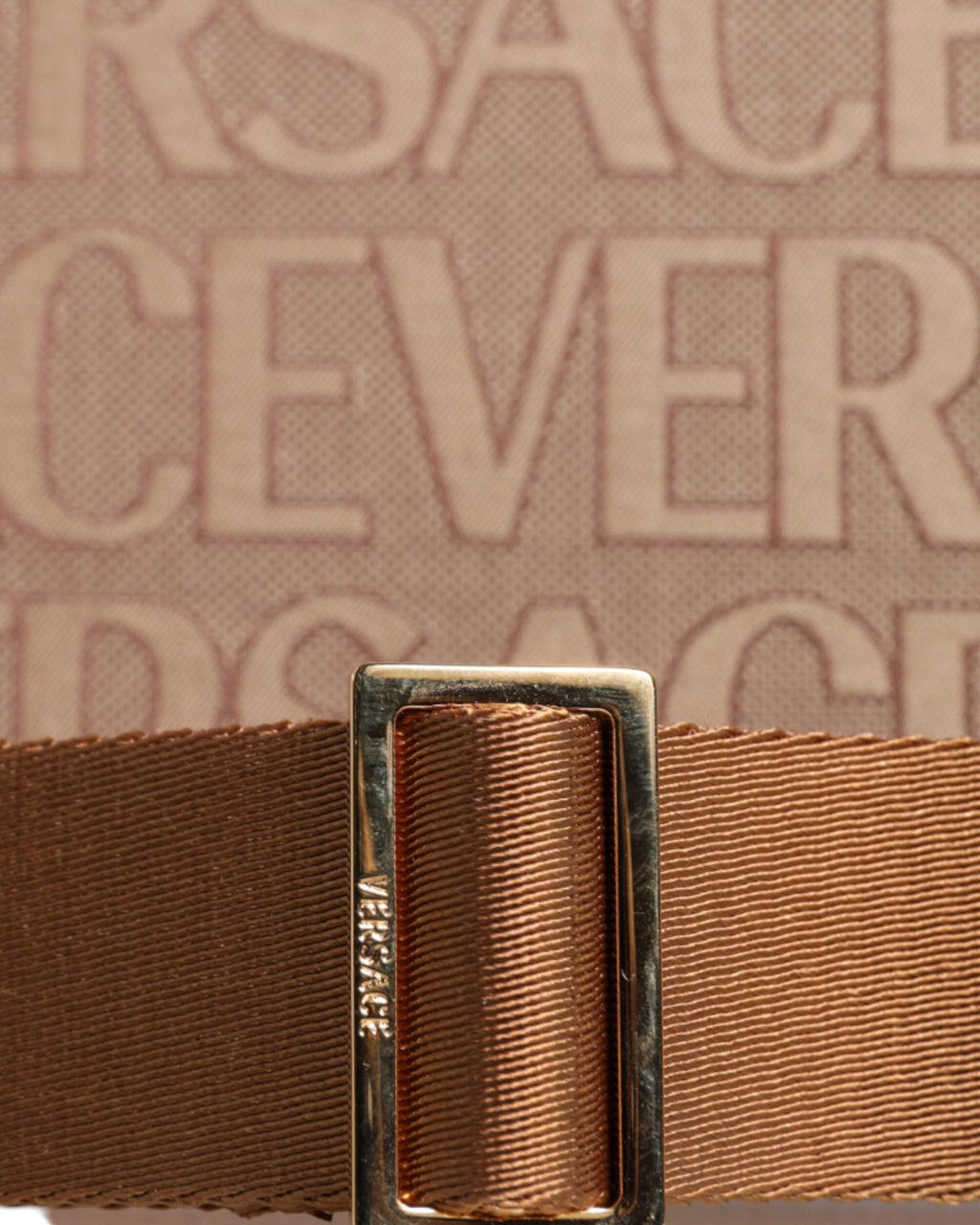 Versace – Logo Canvas Crossbody Tote Bag Brown