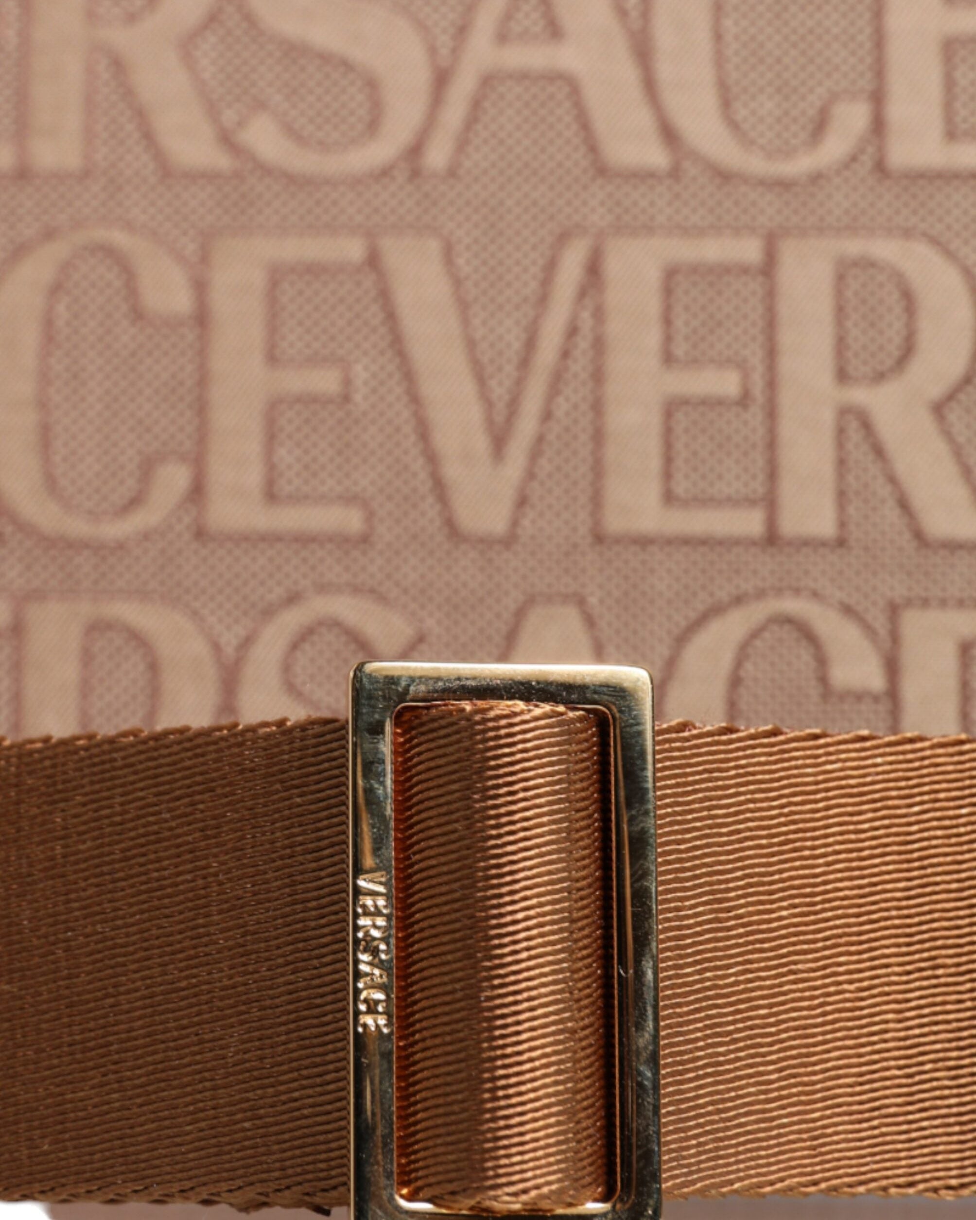 Versace – Logo Canvas Crossbody Tote Bag Brown