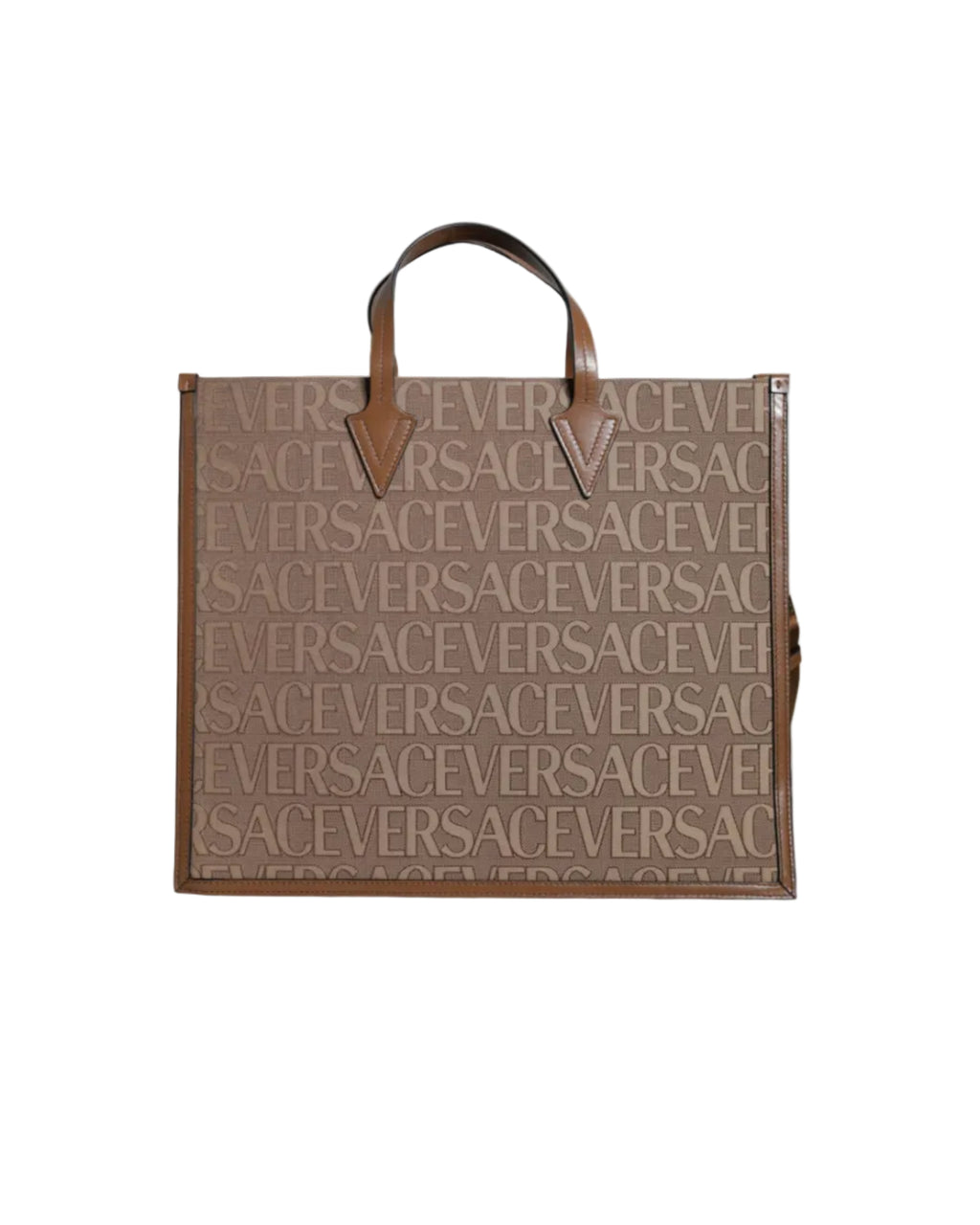 Versace – Logo Canvas Crossbody Tote Bag Brown