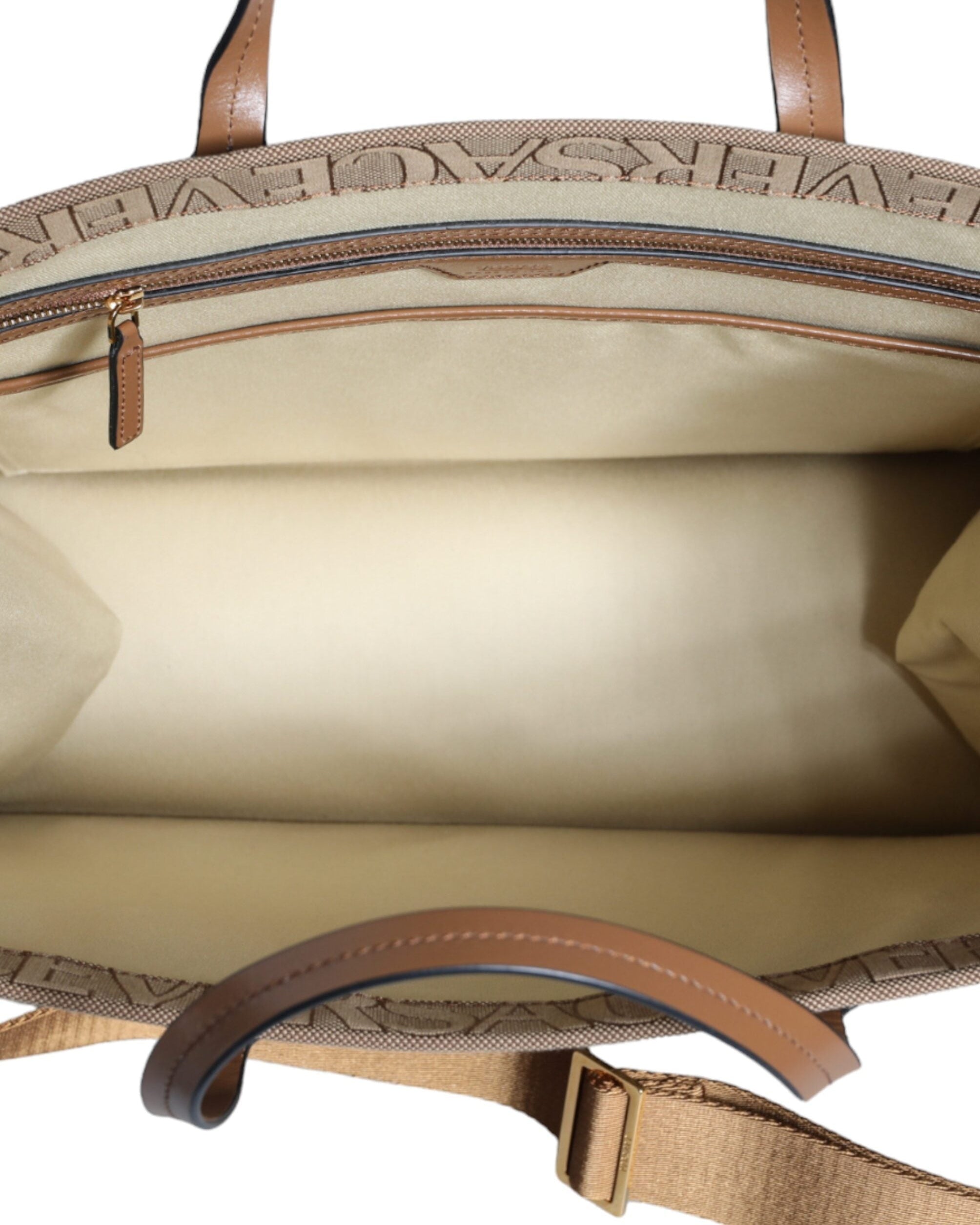 Versace – Logo Canvas Crossbody Tote Bag Brown