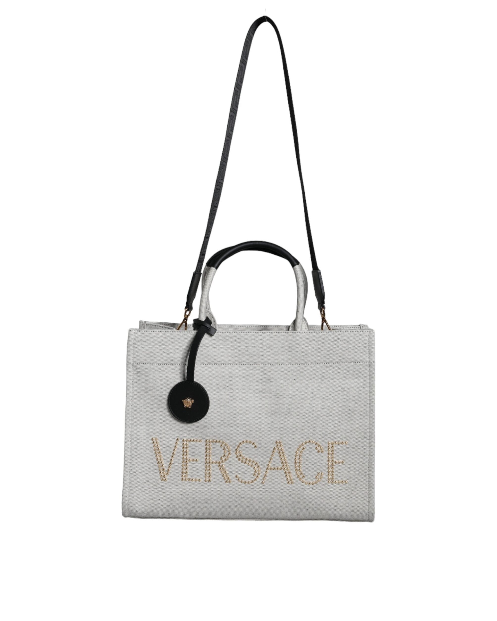 Versace – Logo Canvas Tote Bag White