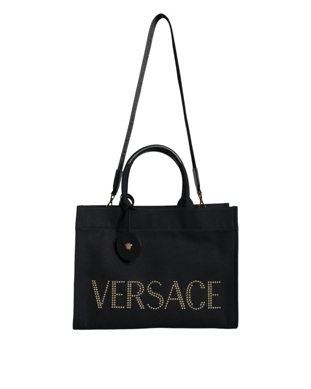 Versace – Logo Studded Tote Bag Black