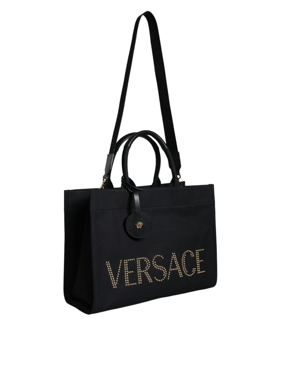 Versace – Logo Studded Tote Bag Black