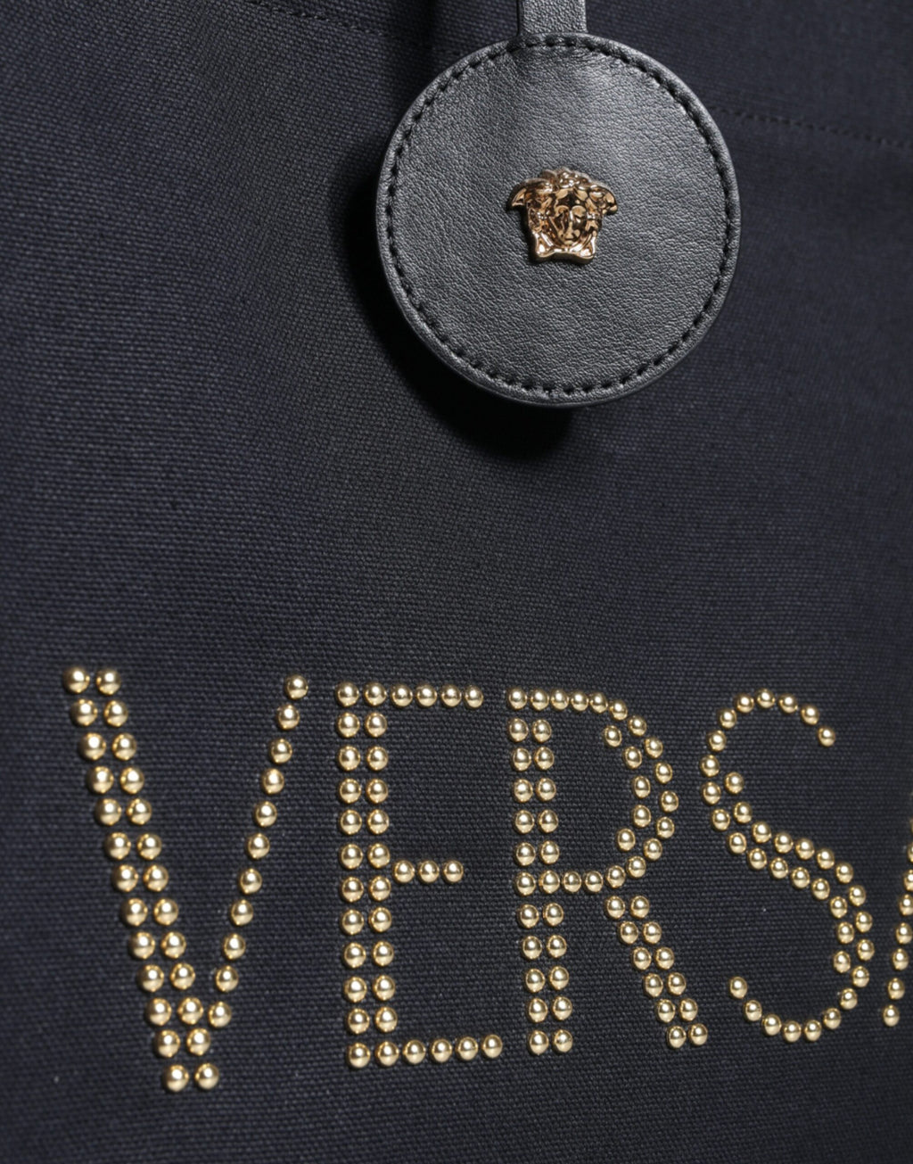Versace – Logo Studded Tote Bag Black