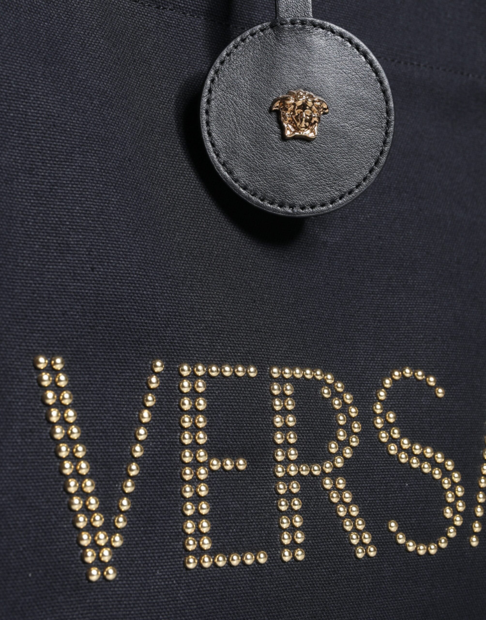 Versace – Logo Studded Tote Bag Black