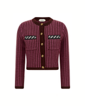 Versace Medusa Button Two-Tone Wool Cardigan