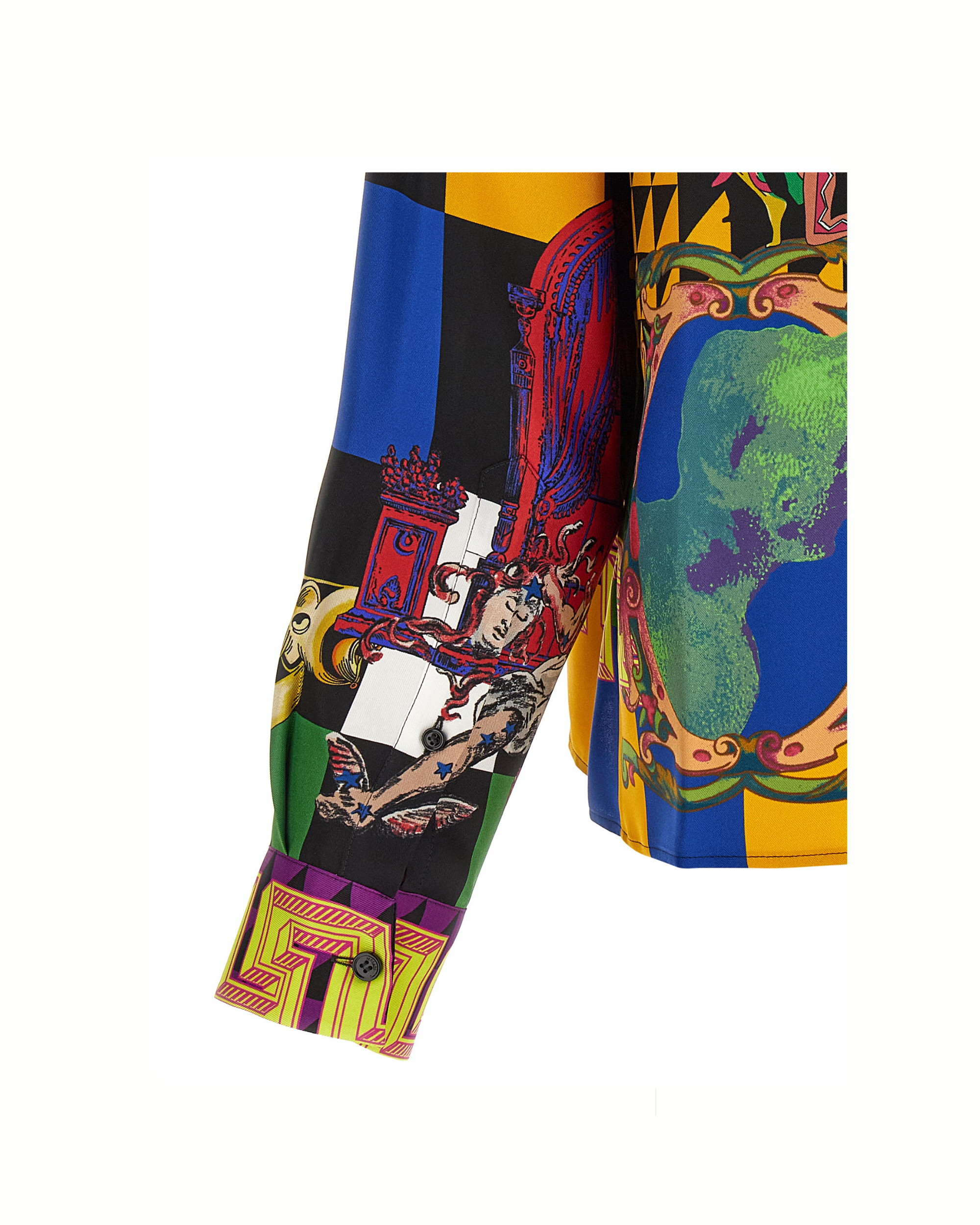 Versace Medusa Collage Silk Twill Shirt