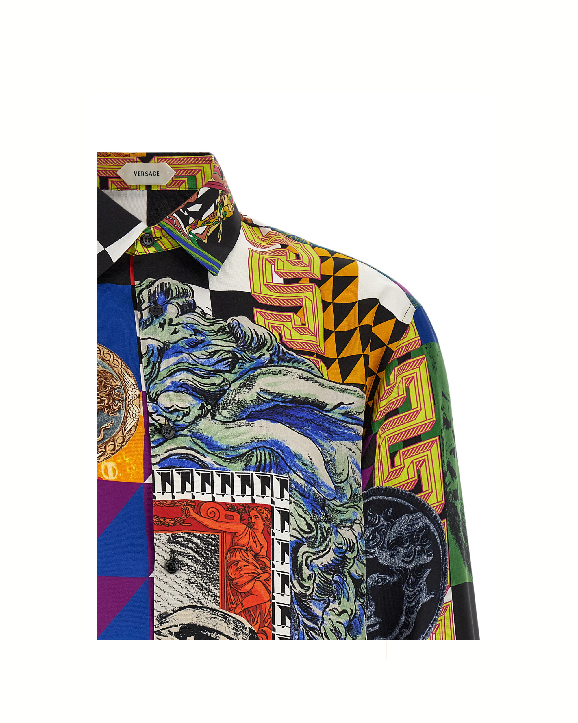 Versace Medusa Collage Silk Twill Shirt