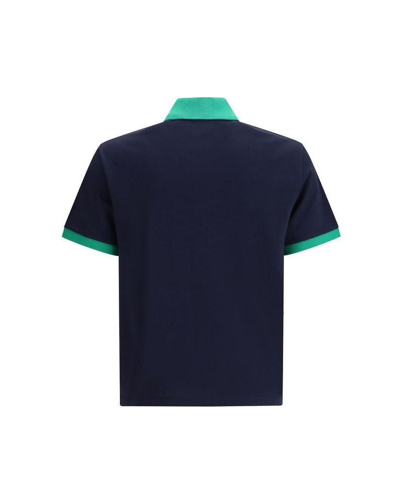 Versace – Medusa Embroidered Cotton Piqué Polo Navy & Green