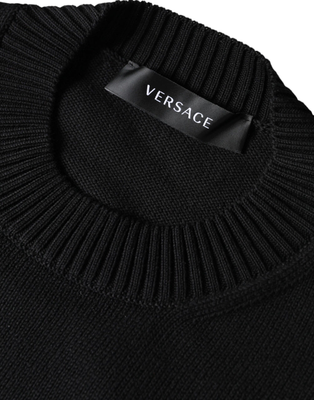 Versace – Medusa Embroidered Cotton Sweater Black