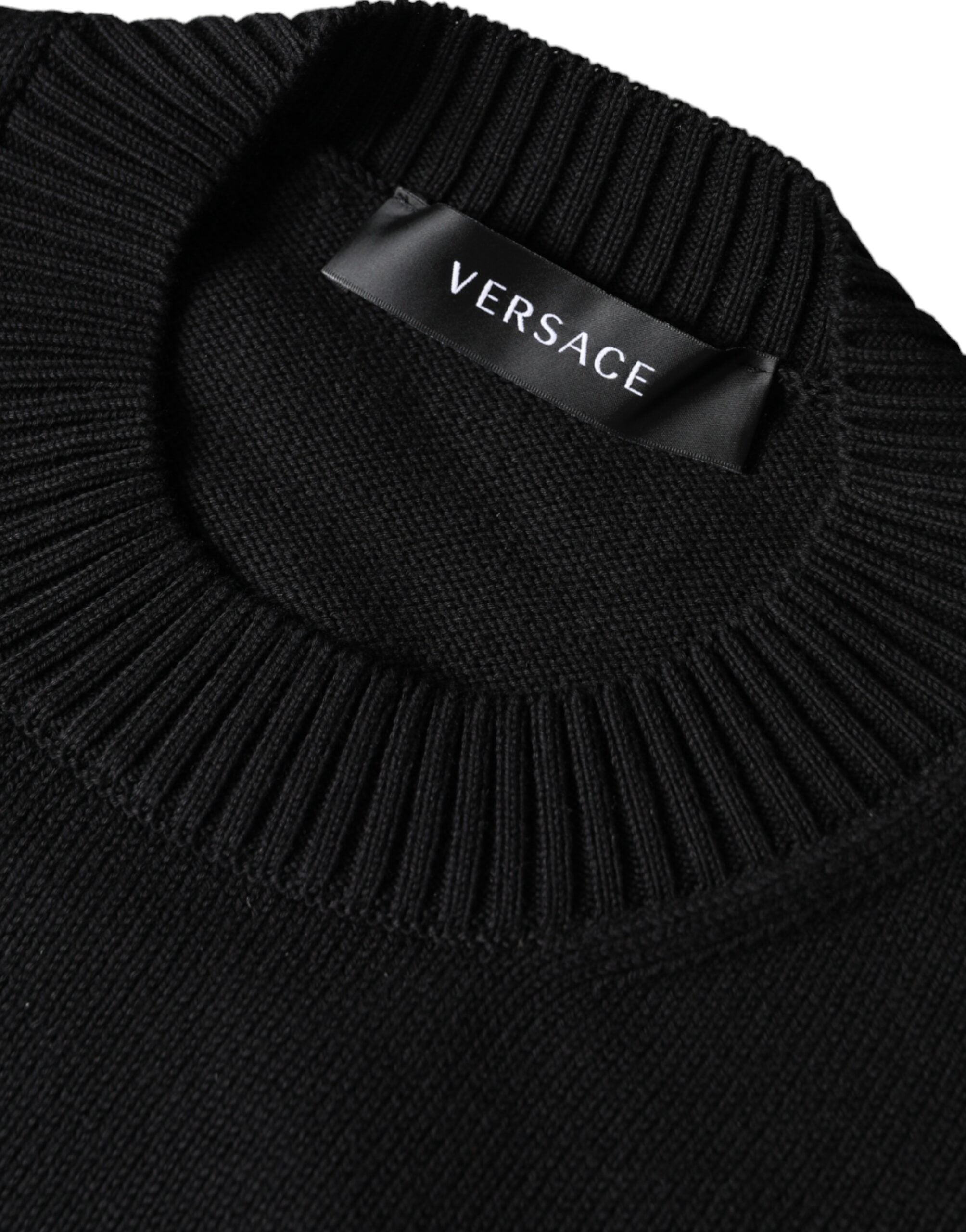 Versace – Medusa Embroidered Cotton Sweater Black