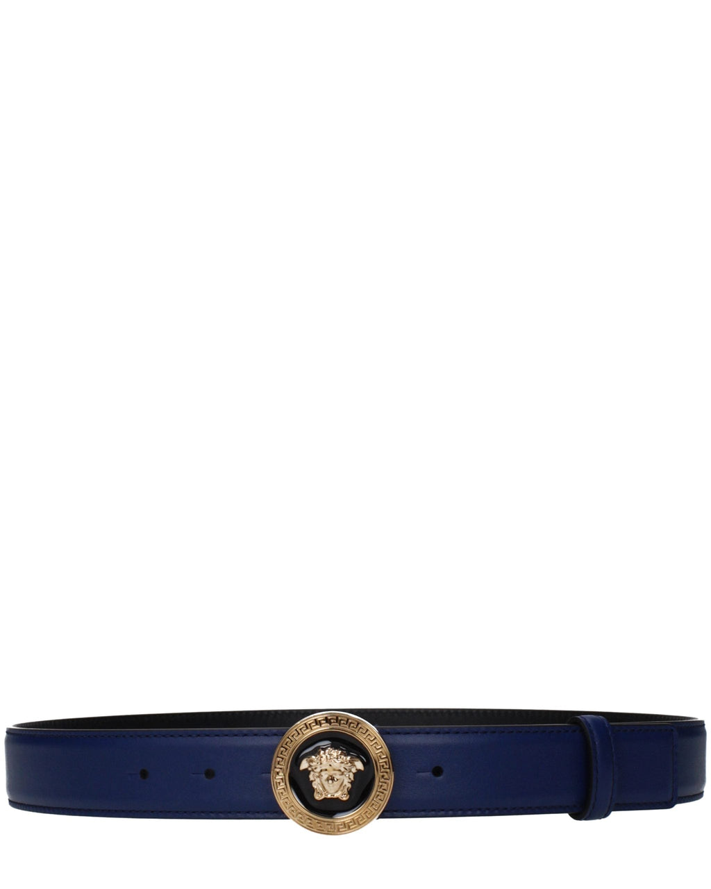 Versace – Medusa Heritage Leather Belt Blue