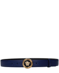 Versace – Medusa Heritage Leather Belt Blue