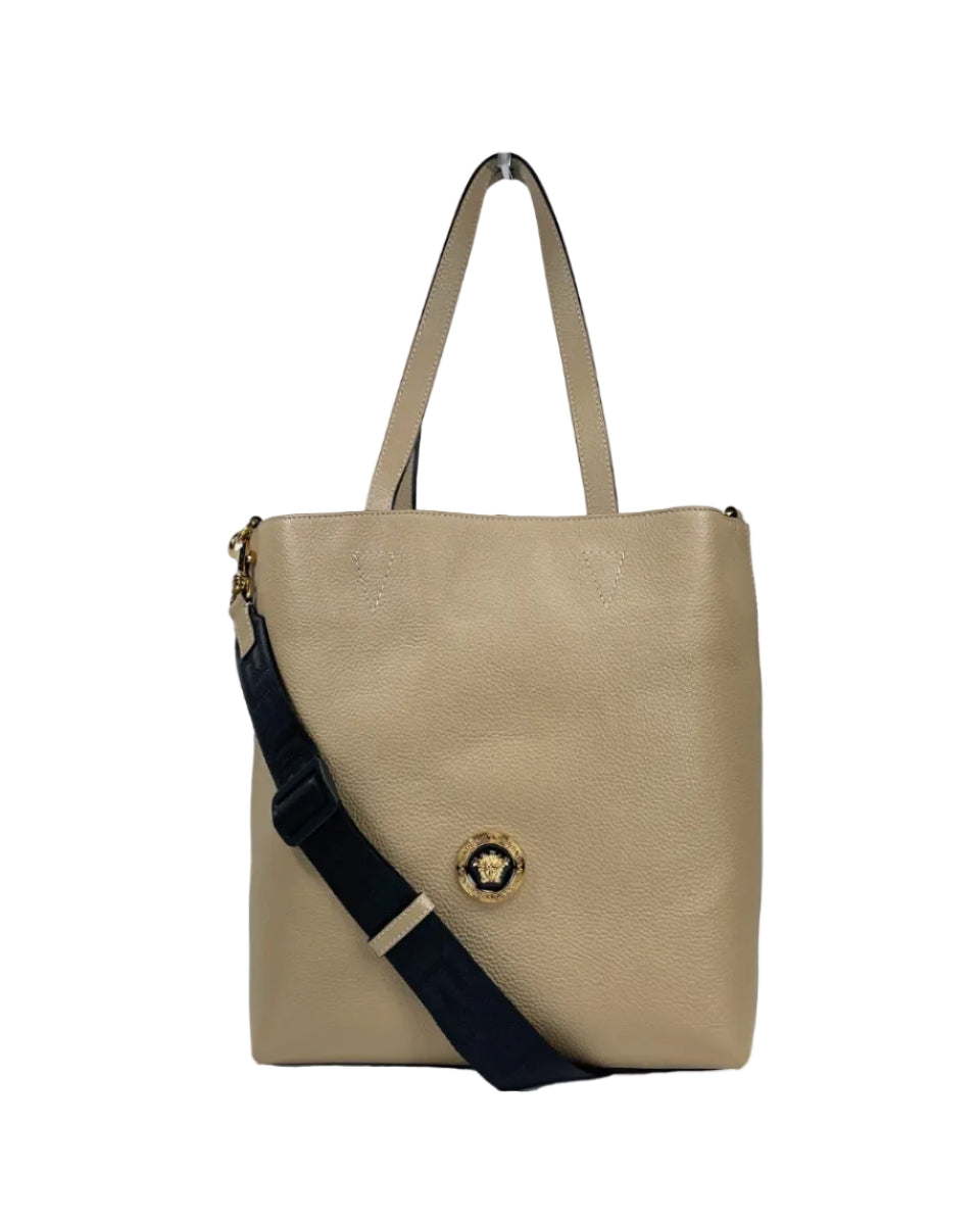 Versace – Medusa Large Leather Tote Bag Taupe