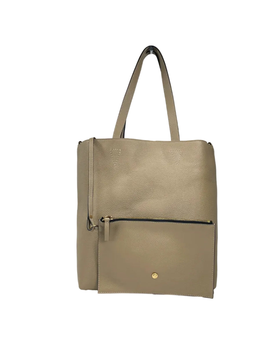 Versace – Medusa Large Leather Tote Bag Taupe